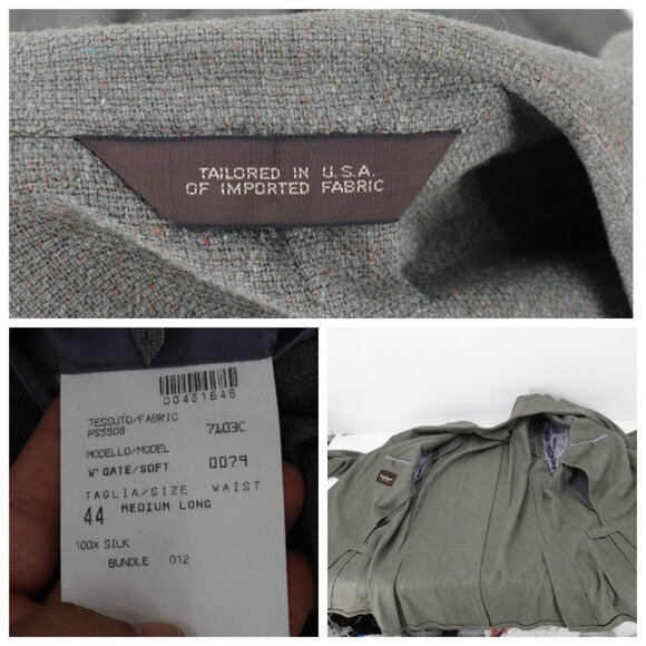 VTG Paul Stuart Sport Coat Mens 44 Medium long Silk Hopsack deconstructed patch - Picture 12 of 16